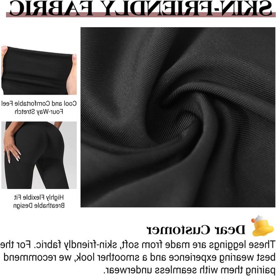 Dames Leggings voor Anti Cellulite, Hoge Taille, Naadloos en Ondoorschijnend, Ideaal voor Yoga, Pilates en Fitness, Compressie en Push Up Effect (XL) — afbeelding 5