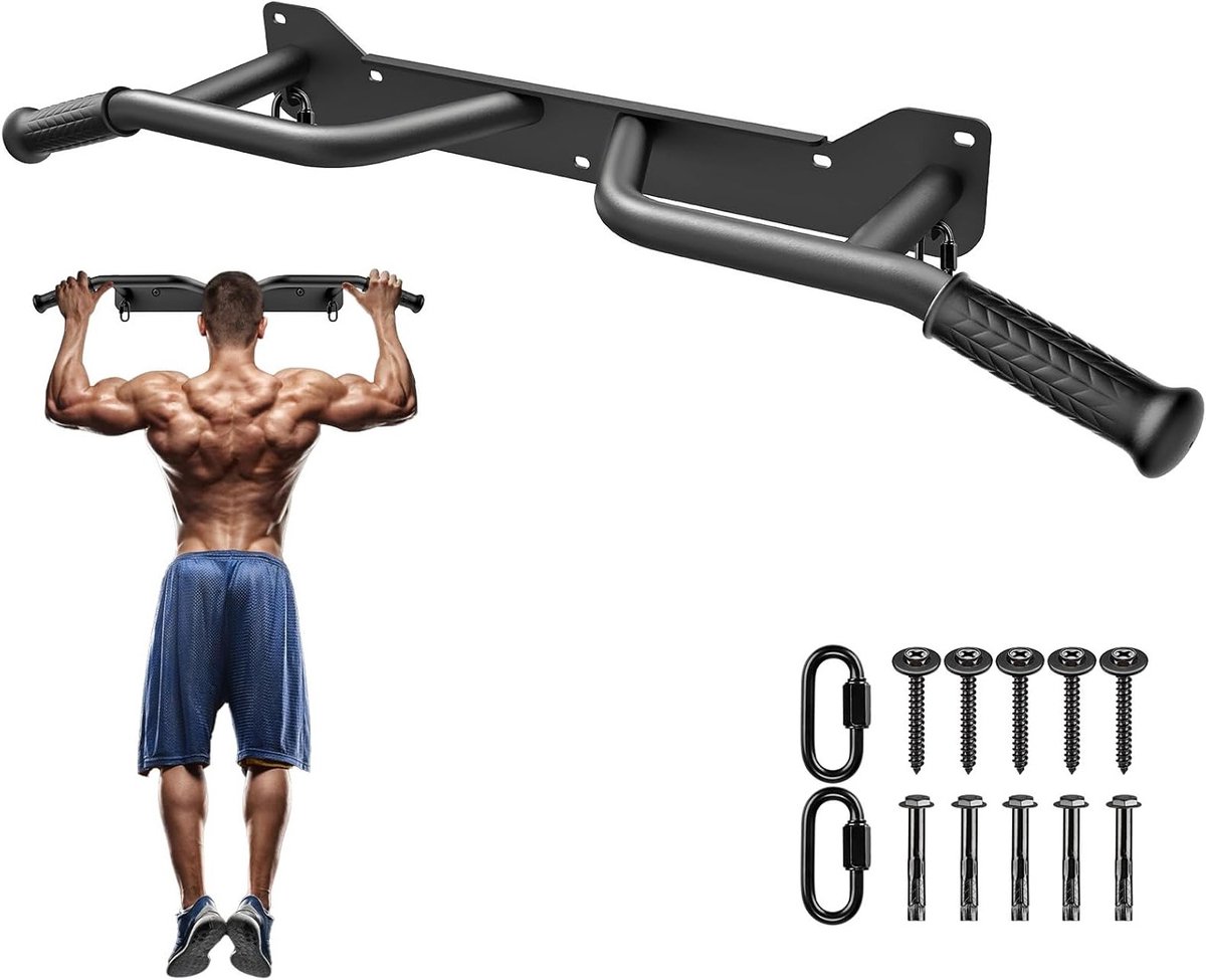 Zware Muurbevestigde Pull-Up Bar voor Thuis, Multifunctionele Fitness Bar, Ideaal voor Krachttraining en Spieropbouw