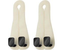 Autohaken - Autohouder tas - Auto organiseren - 360 graden draaibaar - 2 stuks - Beige