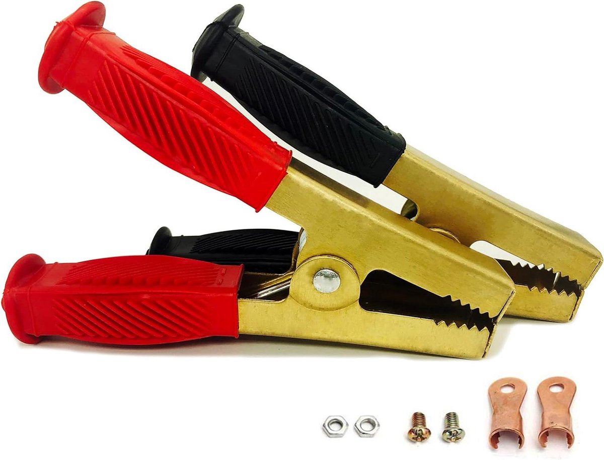 Startkabels Klemmen - Krokodillenklem Accu - Auto Accu Laden - Puur Koper Geleider - 500-1500A - Rood Zwart