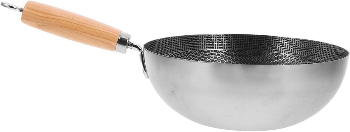 Honingraat Koekenpan - Wokpan Staal - Koken op Fornuis - Snelle Gelijkmatige Warmte - 40 x 23.3 cm - Zwart