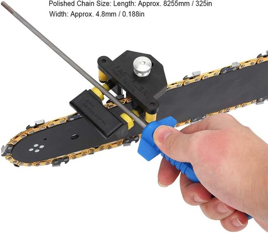 Chainsaw Sharpener, Chainsaw Sharpening Kit with 3/16in 325in Square and Round File Multi-Angle Polishing — afbeelding 5