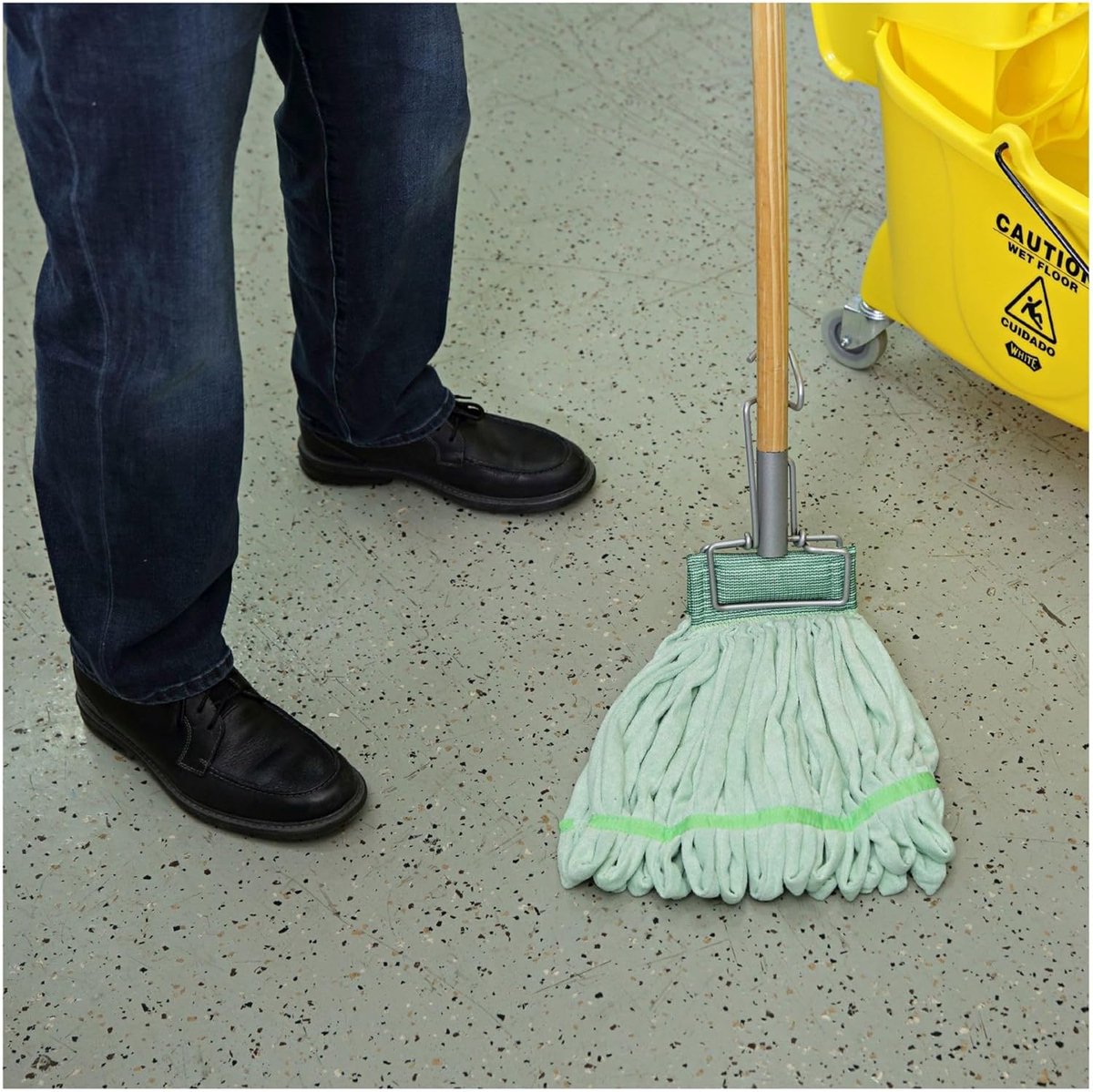 Moppen Handvat - Steel Greep - Schoonmaken Vloeren - Verstelbare Lengte - 152 cm - Beige