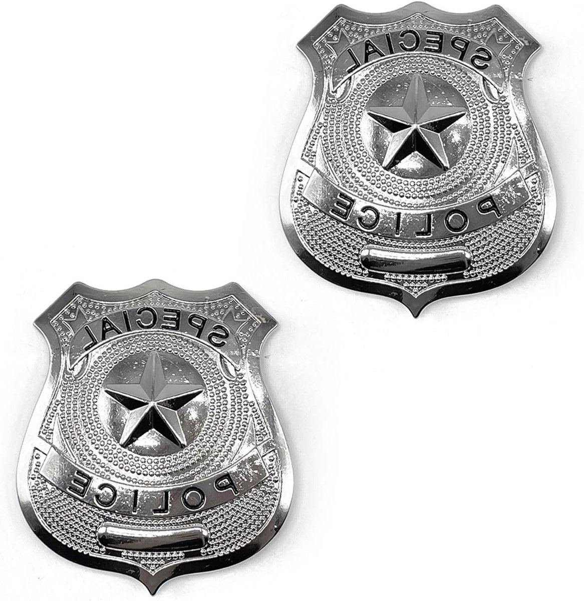 2 Stuks Politie Badge Kostuum Accessoires voor Rollenspel, Halloween, Carnaval en Cosplay Activiteiten