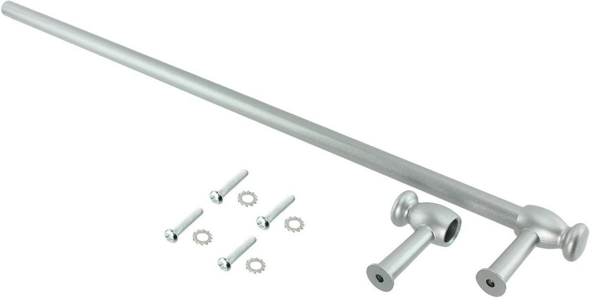 Oven Deurkruk - Handdoekhouder Fornuis - Keuken Reparatie - Universeel Op Maat - 60 cm Lengte - Zilver