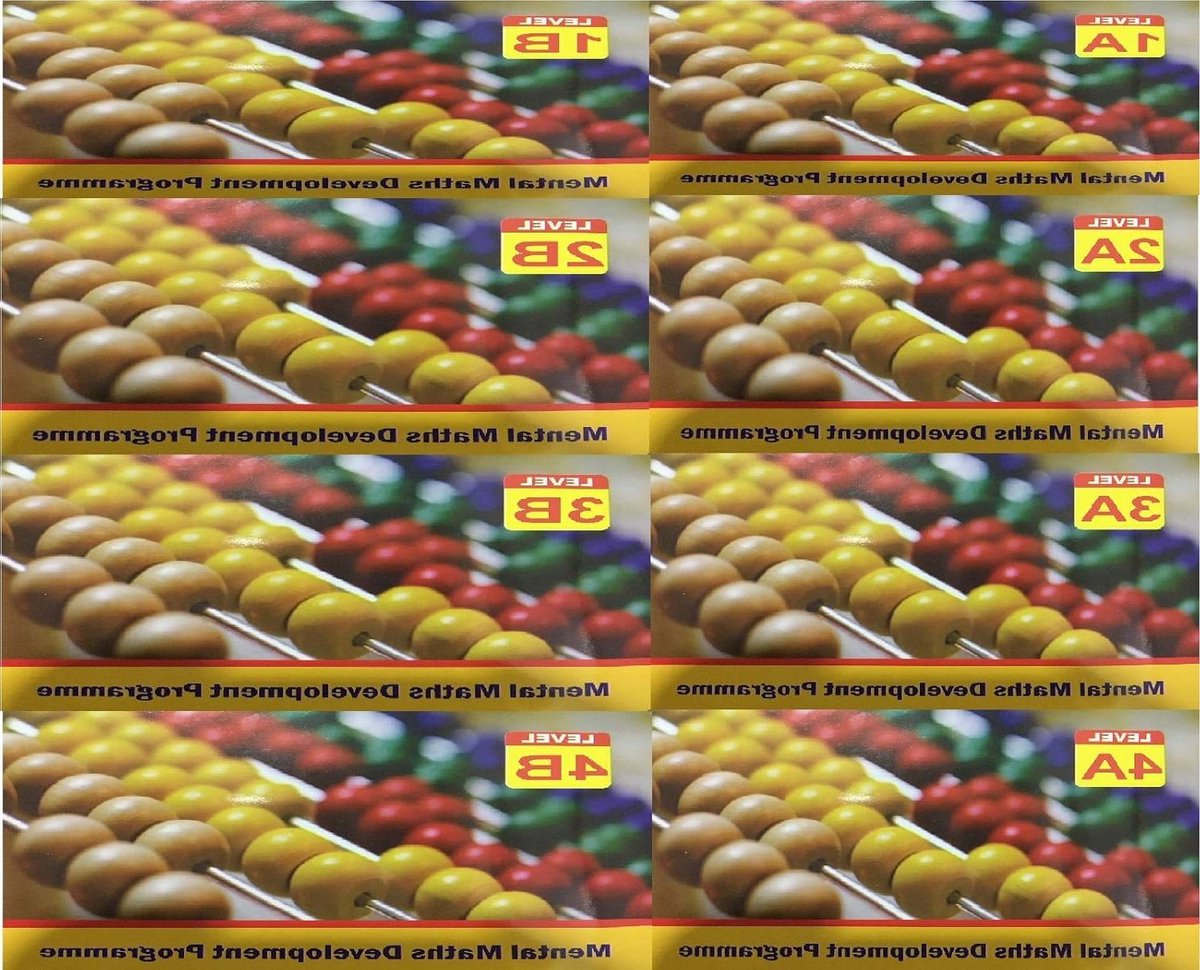 Leerboek Rekenen - Sommen oefenen - Basis rekenvaardigheid - 4 Niveaus - 8 Boeken - Multicolor