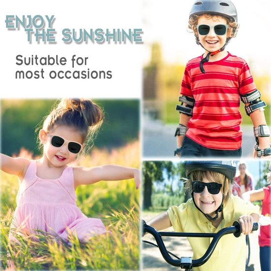 Baby Zonnebril - Kinderzonnebril Gepolariseerd - Oogbescherming Zon - Flexibel Frame - 6 Maanden tot 3 Jaar - Zwart — afbeelding 5