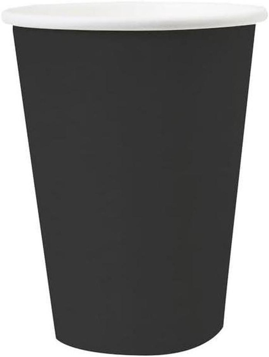 Santex - 10 bekers biologisch karton, 25 cl, zwart