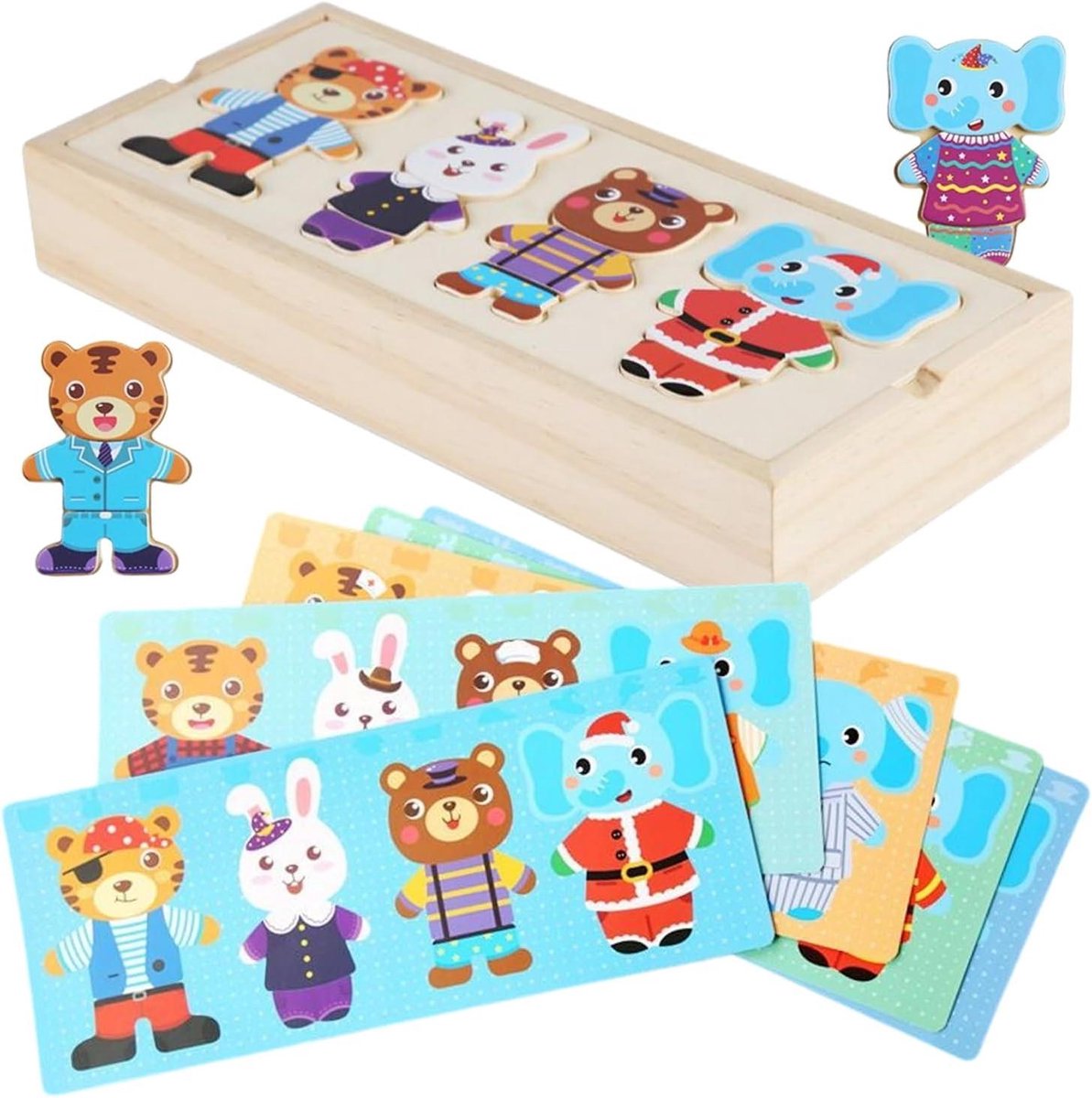 Houten Puzzel - Sorteer Speelgoed - Fijne Motoriek - Veilig en Duurzaam - 30 x 13 cm - Multicolor