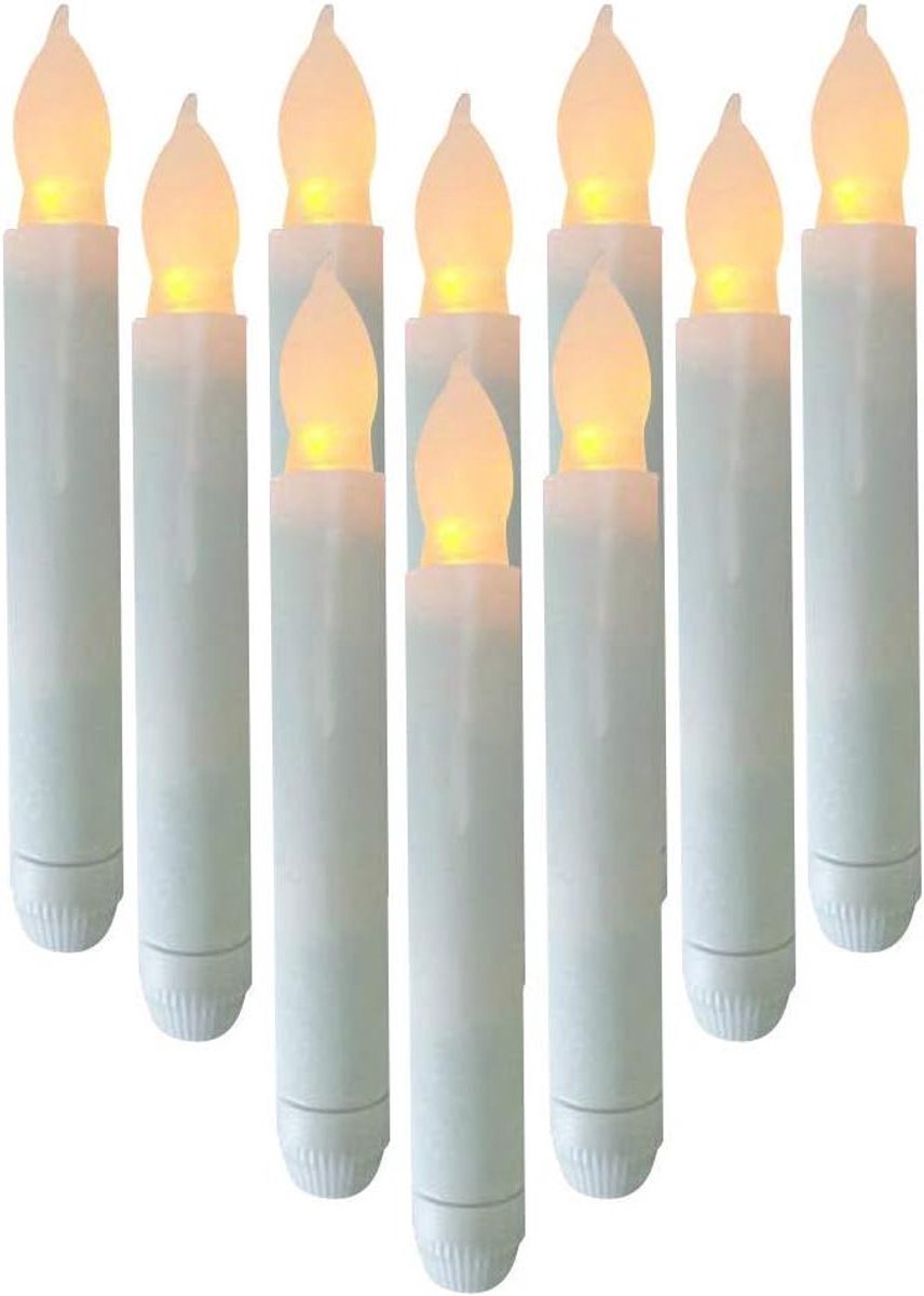 Set van 12 vlamloze led-kaarsen, warmwit, flikkerende kaarsen, op batterijen werkende raamkaars, mini-elektrische puntkaarsen voor Halloween, Kerstmis, feest, bruiloftsdecoraties