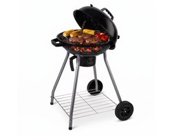 Lomera Kogelbarbecue - Houtskool BBQ - Barbecue met Deksel en Wielen - Asopvangbak - Ventilatiesysteem - Kogelgrill - Opbergrooster - Grillrooster - Kettle BBQ - Voor Tuin en Terras - Camping - Houtskoolbarbecue