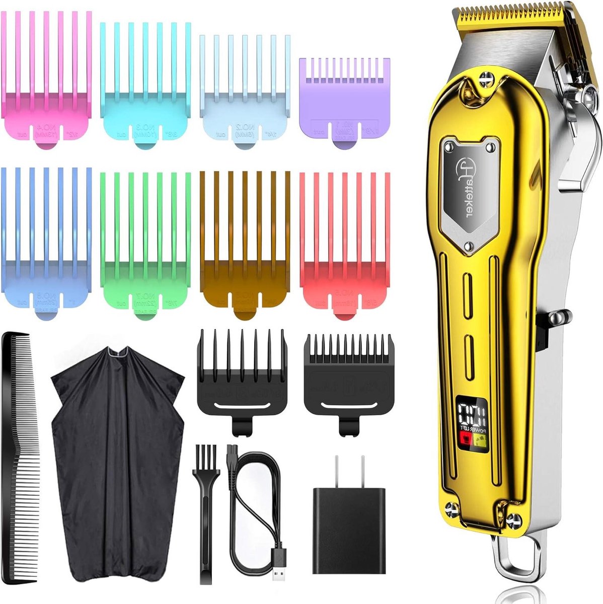 Haar Baard Trimmer - Grooming Kit - Thuis Kapsels Maken - Krachtige Langdurige Motor - 10 Lengte Kammen - Zwart