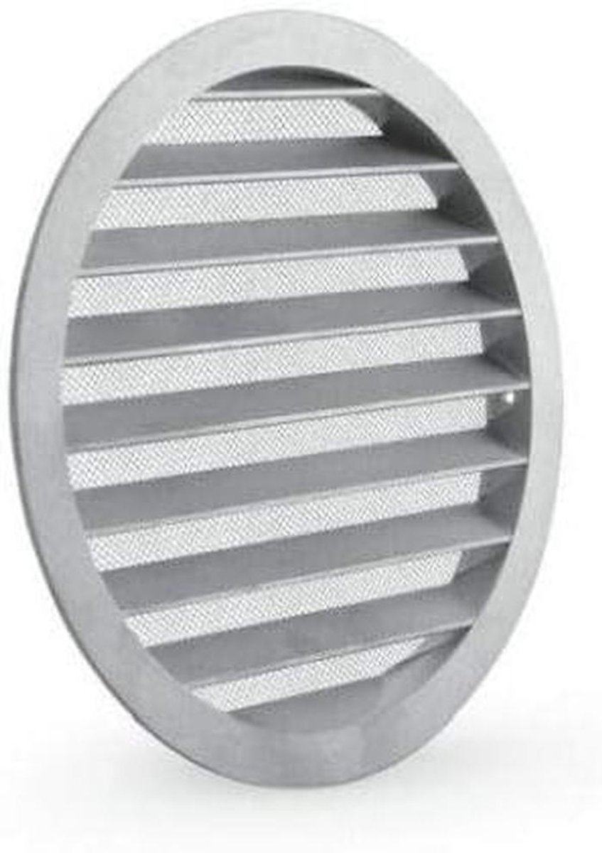 Ventilatierooster - Afvoerluchtrooster - Luchtstroom Reguleren - Met Vliegengaas - 80 mm - Zilver