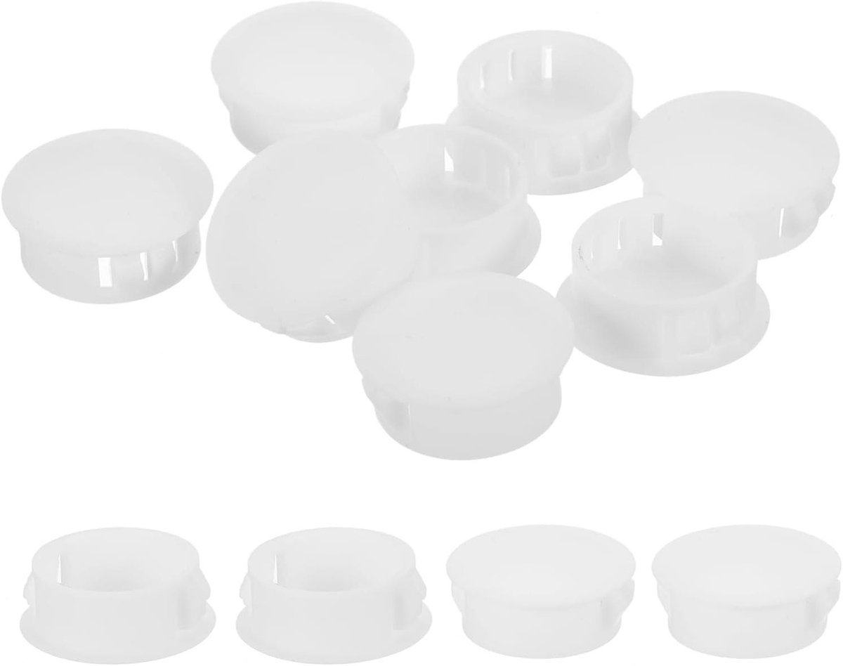 Afdekkapjes voor boorgaten - Blindstoppen klik - Gaten afdekken - Duurzaam nylon materiaal - 12 stuks 25 mm - Wit