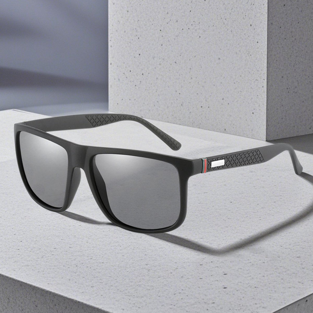 FloraGrace Zonnebrillen - Trendy Unisex Zonnebril Met Polarisatie Lenzen, Anti-UV En Hoogwaardig PC Frame, Zwart