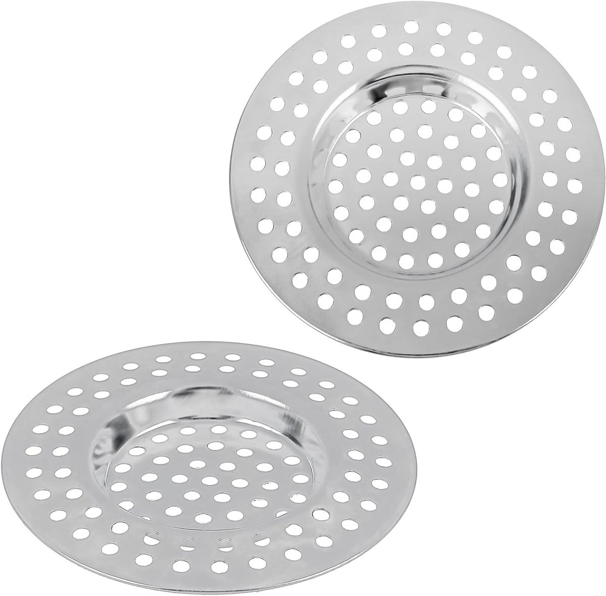 2 Stuks RVS Afvoerzeef voor Douche en Wasbak - Haarvanger en Stopper voor Badkamer en Keuken, Effectieve Afvoerfilter en Bescherming tegen Verstoppingen