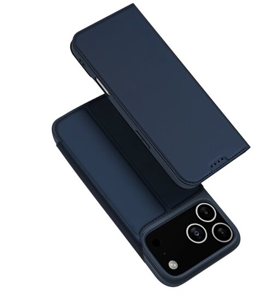 DUX DUCIS iPhone 17 Pro Hoesje – Skin Pro Series PU Lederen Cover met Kaarthouder – Donkerblauw