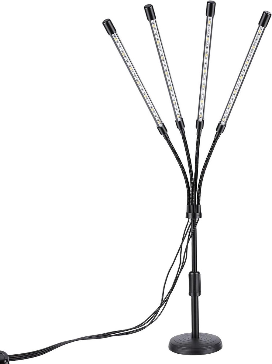 Groeilamp - Plantenlamp - Binnenplanten Verzorgen - Volledig Spectrum Licht - 74cm Hoog - Zwart