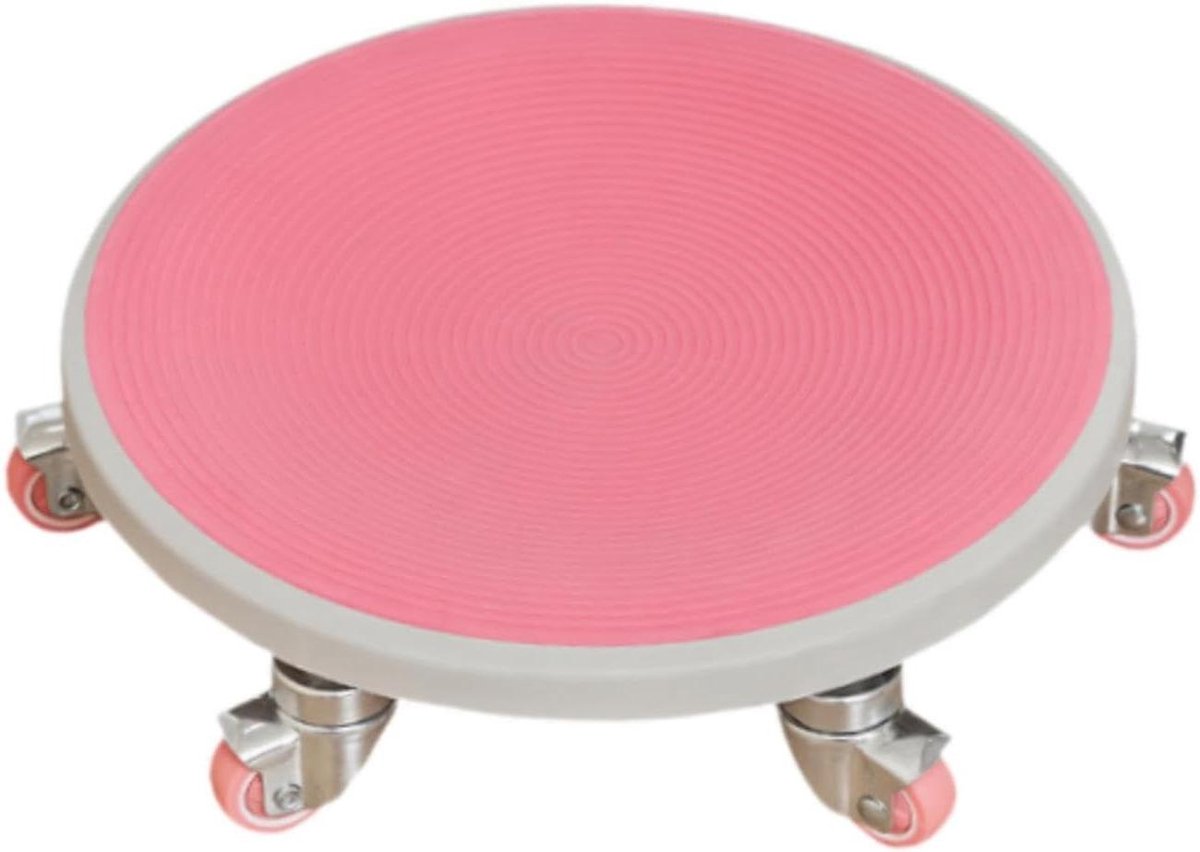 Buikspierroller Set - Core Trainer - Kracht Opbouwen - Inclusief Kniemat - 32cm Diameter - Roze