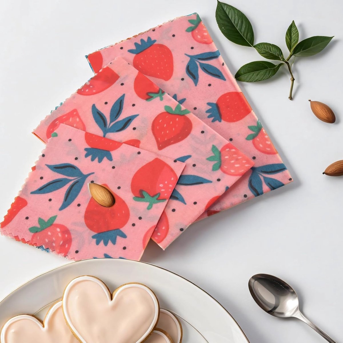 Herbruikbare Bijenwas Doeken - Voedsel Wraps - Voedsel Vers Houden - Milieuvriendelijk Alternatief - 3 Maten Set - Jungle Print — cadeau in Cadeau-ideeën - foto 2