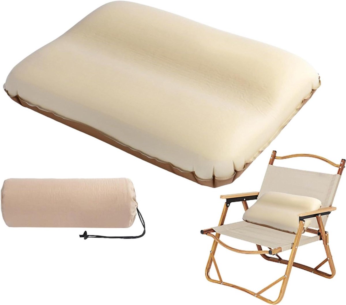 Kussen Camping, Reizen Luchtkussens, Lichtgewicht Elastische Draagbare Ergonomische Backpacken Kussen Voor Vliegtuigen, Kamperen En Reizen