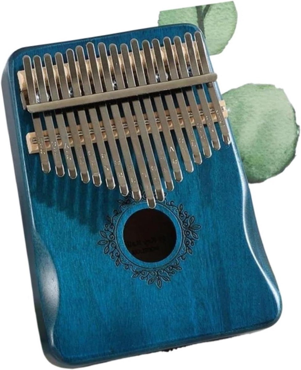 Draagbaar Instrument - Duimpiano Hout - Muziek Maken - 17 Toetsen - 21 x 17 cm - Houtkleur