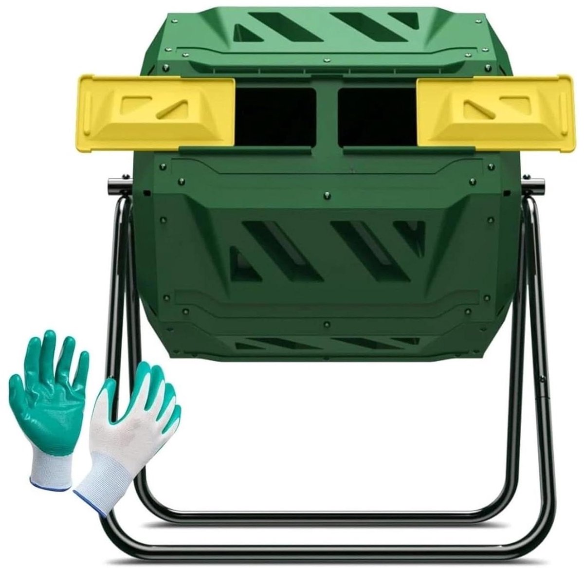 Tuinafvalbak - Compostbak - Composteren Versnellen - Dubbele Kamer - 43 Gallon - Groen
