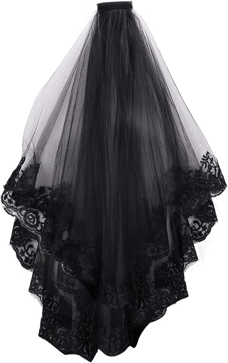 Gothic Haaraccessoires voor Halloween, Zwarte Sluiers en Haarvlechten voor Vrouwen, Perfecte Decoratie voor Feestjes