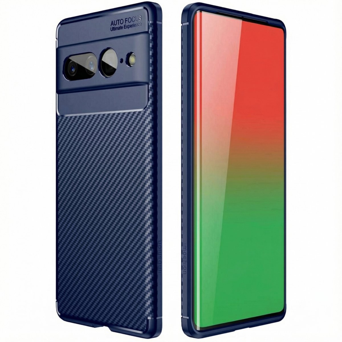 imoshion Hoesje - Geschikt voor Google Pixel 7 Pro - Carbon Softcase Backcover - Blauw