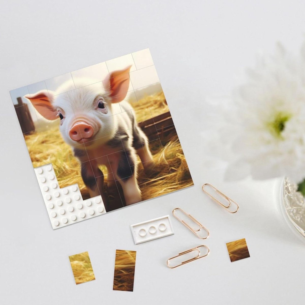 Bouwsteen Puzzel - 3D Baksteen - Home Decoratie - Dubbelzijdig Ontwerp - S - Wit