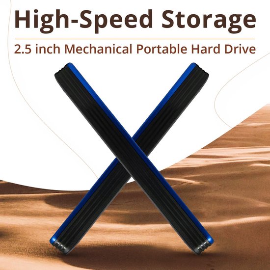 Externe harde schijf - Draagbare opslag - Back-up maken - USB 3.0 - 500 GB - Blauw — afbeelding 3