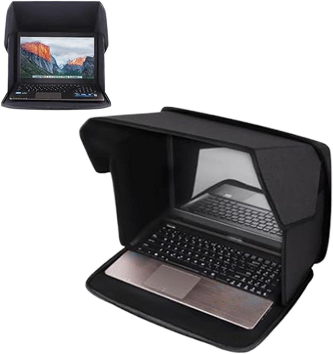 Laptop Zonnescherm - Privacykap Laptop - Scherm Beschermen - Verstelbare Hoek - 12-14 inch - Zwart