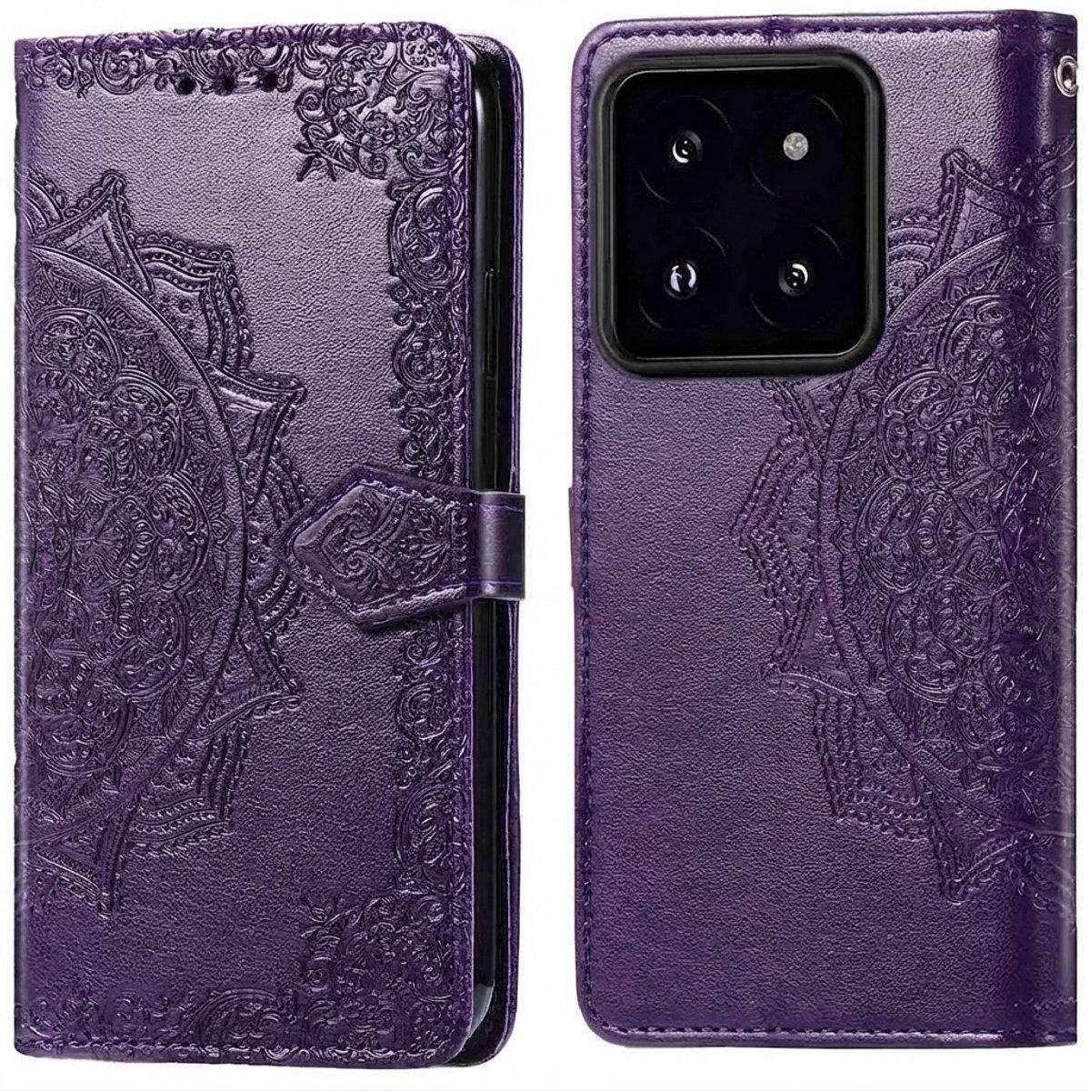 imoshion Hoesje - Geschikt voor Xiaomi 14T - Mandala Bookcase - Paars