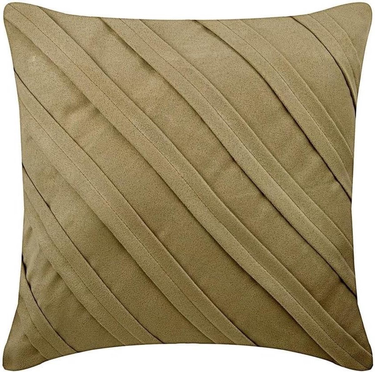 Decoratief Kussen - Kussensloop Suède - Interieur Verfraaien - Handgemaakt Vakmanschap - 60 x 60 cm - Donker Beige