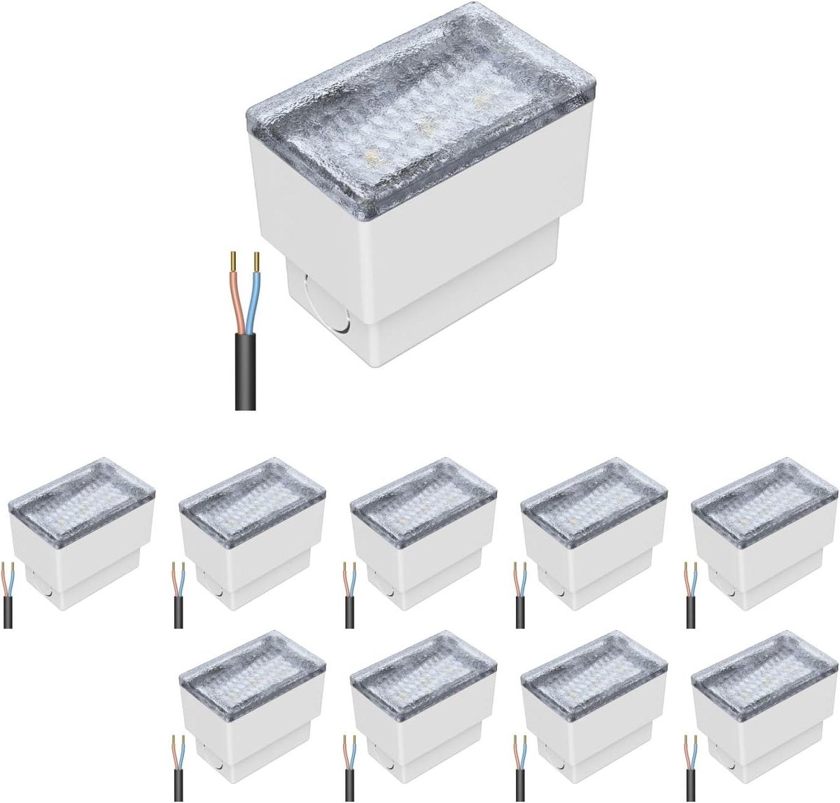 LED Stoeptegel - Bodemverlichting - Terras Verlichten - Belastbaar tot 500kg - 8 x 5 cm - Warm Wit