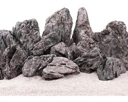 Aquarium Stenen - Landschap Rotsen - Aquascaping Decoratie - Natuurlijke Bergstructuur - 0.9-2.0kg - Grijs