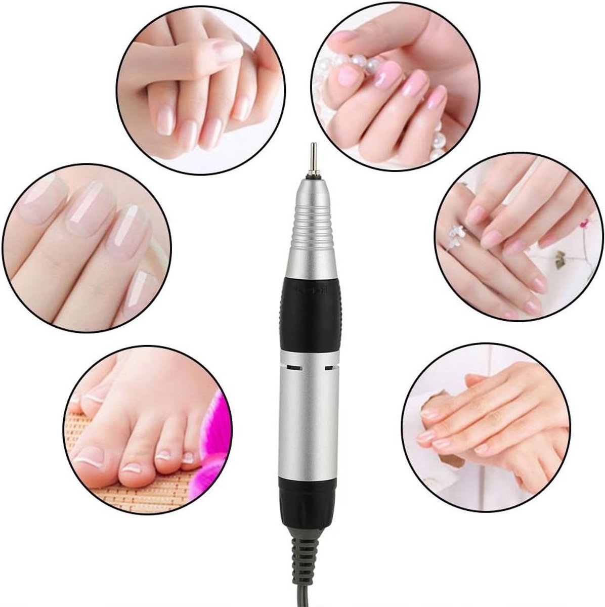 Elektrische Nagelvijl - Manicure Pedicure Boor - Nagelverzorging Thuis - Variabele Snelheid - Tot 20000 RPM - Zwart
