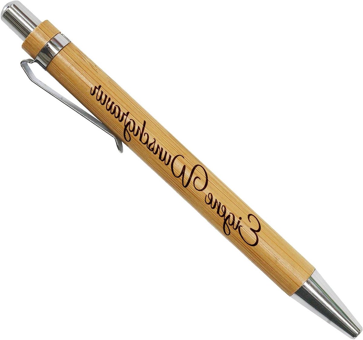 Houten Pennen - Ballpoint pennen - Persoonlijke Gravure - Individuele Tekst - 20 stuks - Blauw