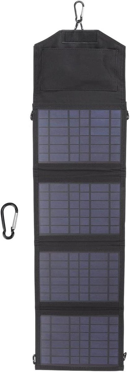 Draagbaar Zonnepaneel - Zonne Charger - Outdoor Opladen - Dubbele USB Poorten - 14 Watt - Zwart