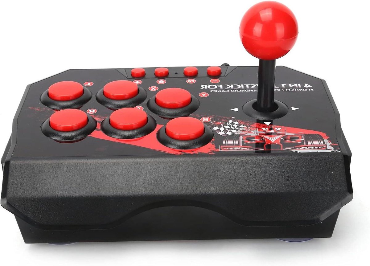 Arcade Fight Stick, 4 In 1 Wired Arcade Joystick Arcade Games Controller Met Turbo Functies, Geschikt Voor Switch/PC/PS3/Android Games