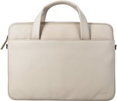 Accezz Leather Laptoptas tot 16 inch - Geschikt voor Laptops tot 27 x 35, 5 cm - Laptop Tas - Beige