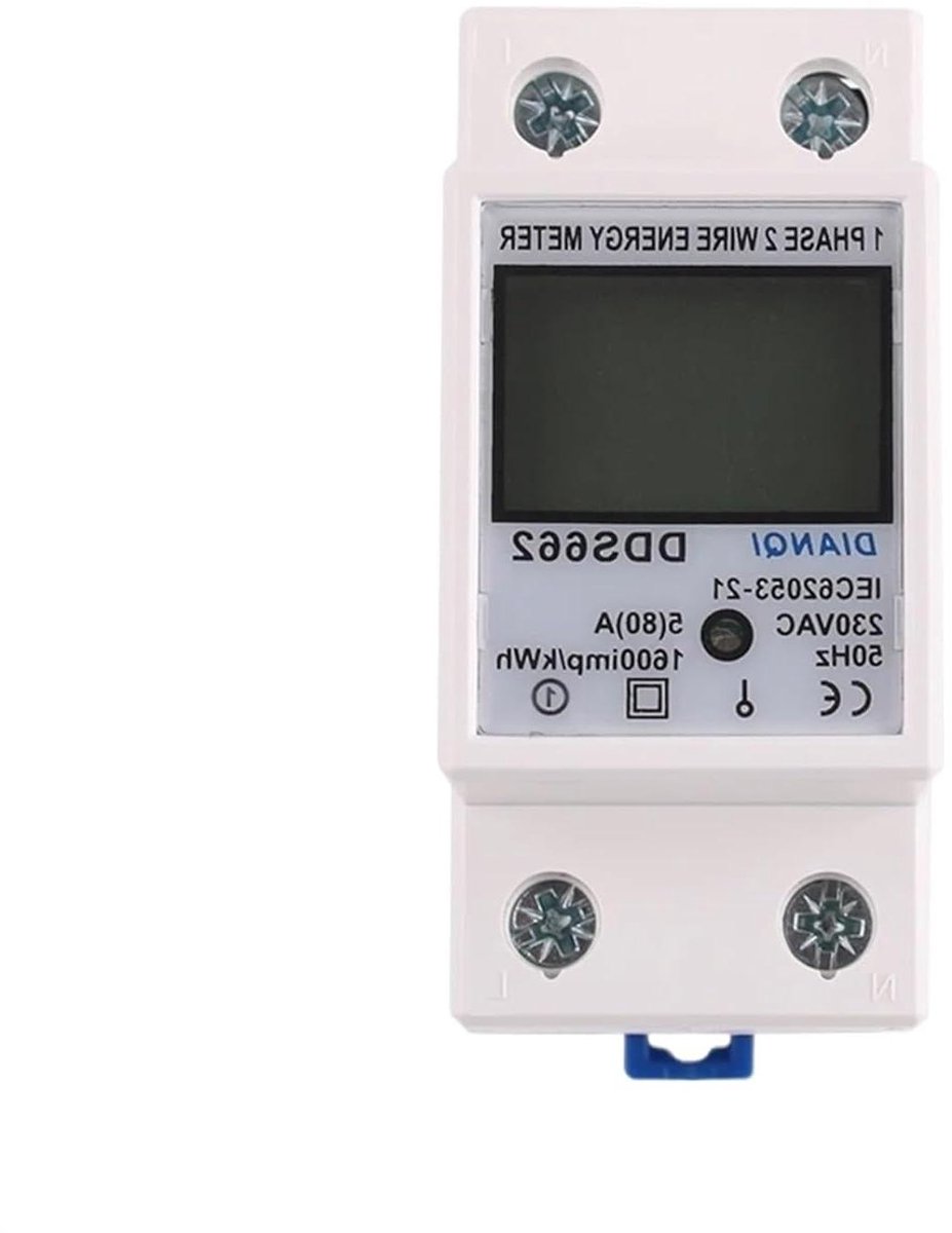 Eenfasige 1-fasige 2-draads energiemeter, kWh, spanning, stroom, stroomverbruik, wattmeter, stroom 230 V, 5 (80) A, 50 Hz, 120 V(DDS667,120V)