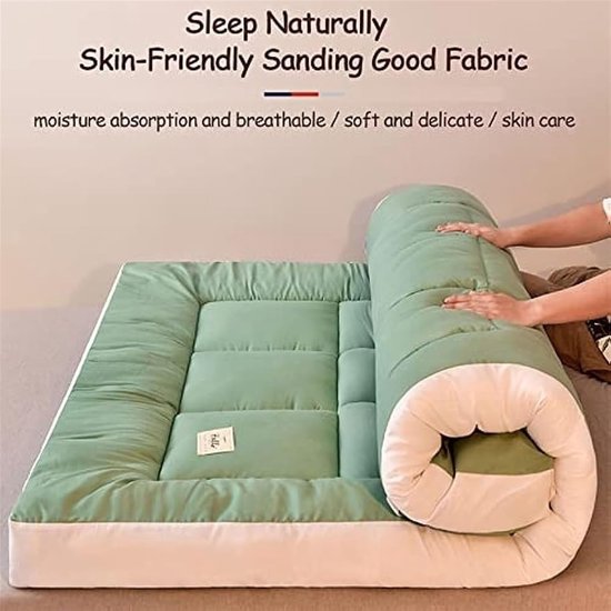Japanse Futonmatras - Slaapmat Opvouwbaar - Comfortabel Slapen - Ergonomisch Ontwerp - 1.2 x 2.0 m - Groen — afbeelding 4