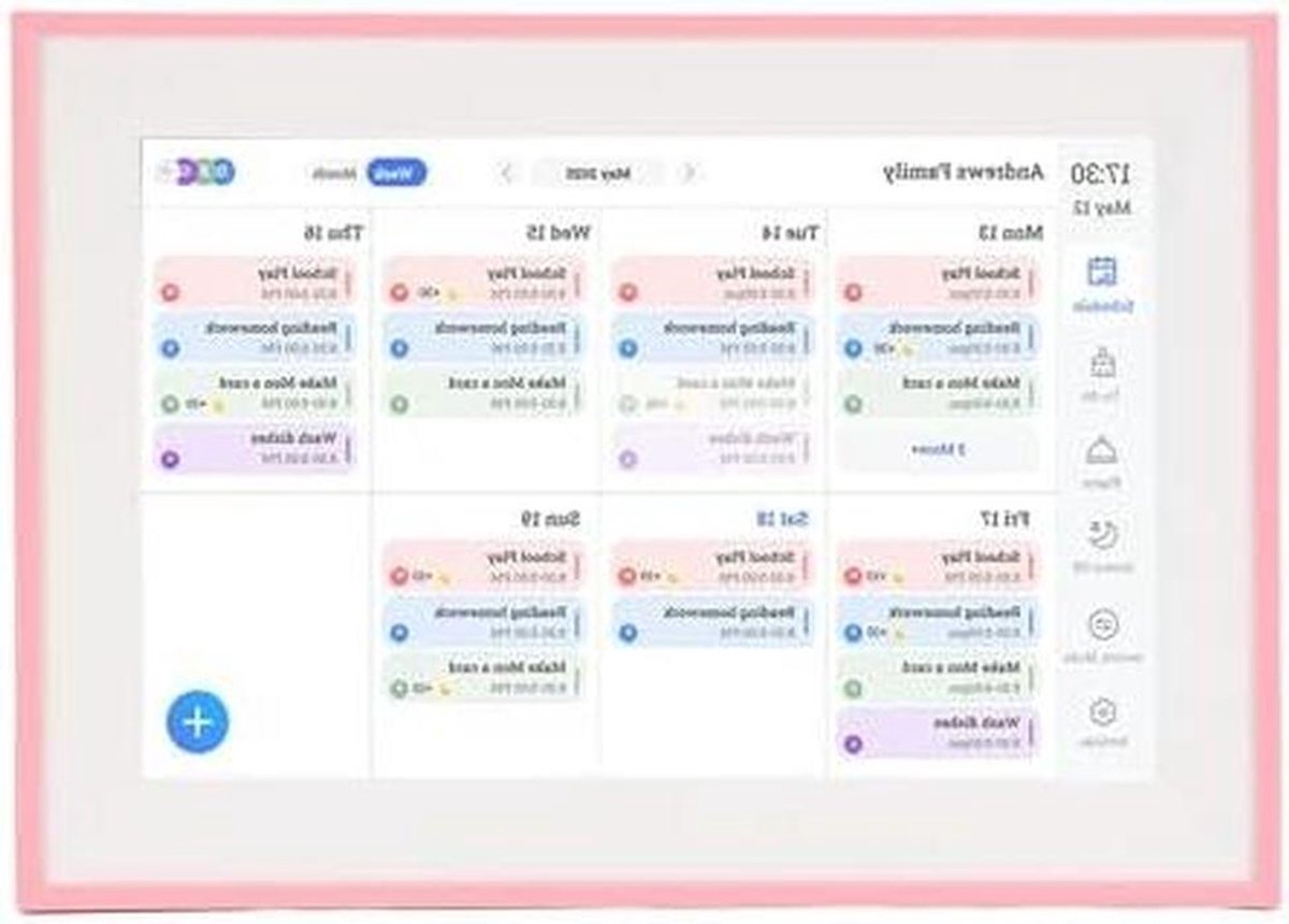 Digitale Familiekalender - Smart Planner Fotoframe - Huishouden Organiseren - WiFi Synchronisatie - 10.1 inch HD Scherm - Wit
