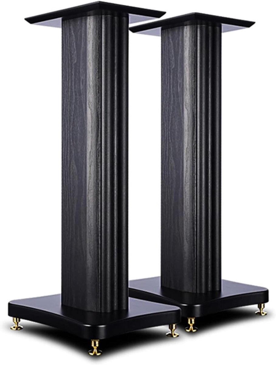 Houten Luidsprekerstandaards - Surround Sound Stands - Verbeteren Audio Ervaring - Hol Ontwerp Stabiliteit - N.v.t. - Houtkleur