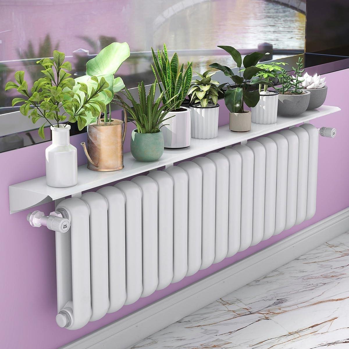 Radiator Plank - Zwevende Plank - Ruimte Maximaliseren - Geen Boren Installatie - 60 CM - Wit