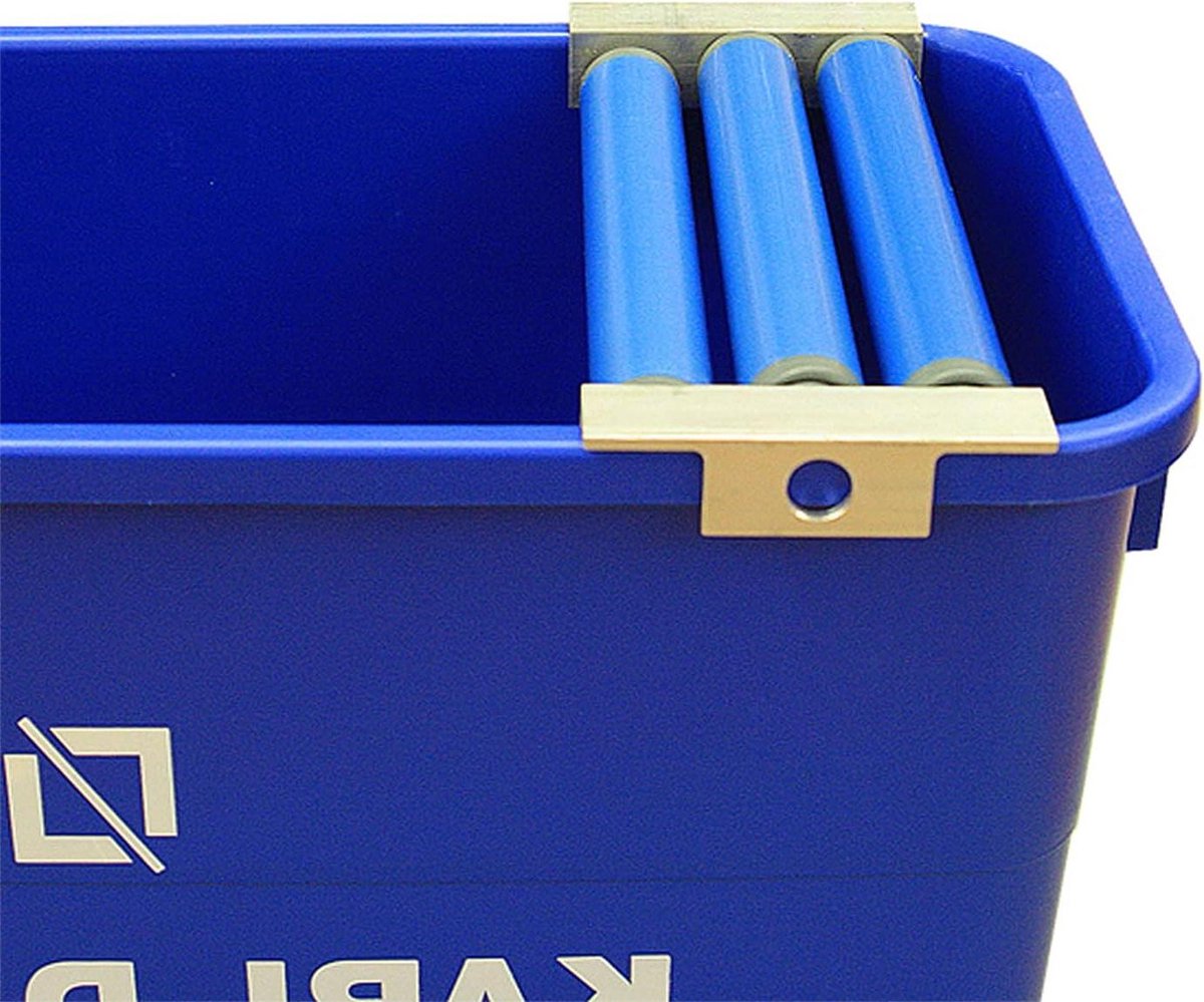 Sponsrol voor tegelwasset - Emmerrolopzetstuk - Efficiënt Tegels Wassen - 3 Aandrukrollen - Universeel 25L Emmer - Zilver en Blauw