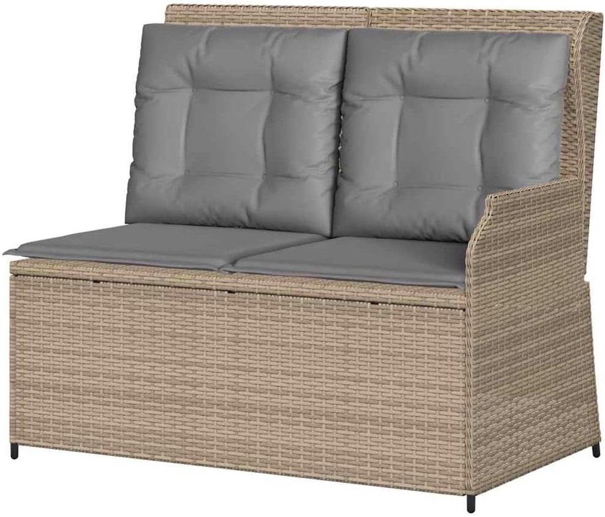 Verstelbare tuinbank - Loungeset bank - Buiten ontspannen - Verstelbare rugleuning - 110 x 67 x 95 cm - Beige