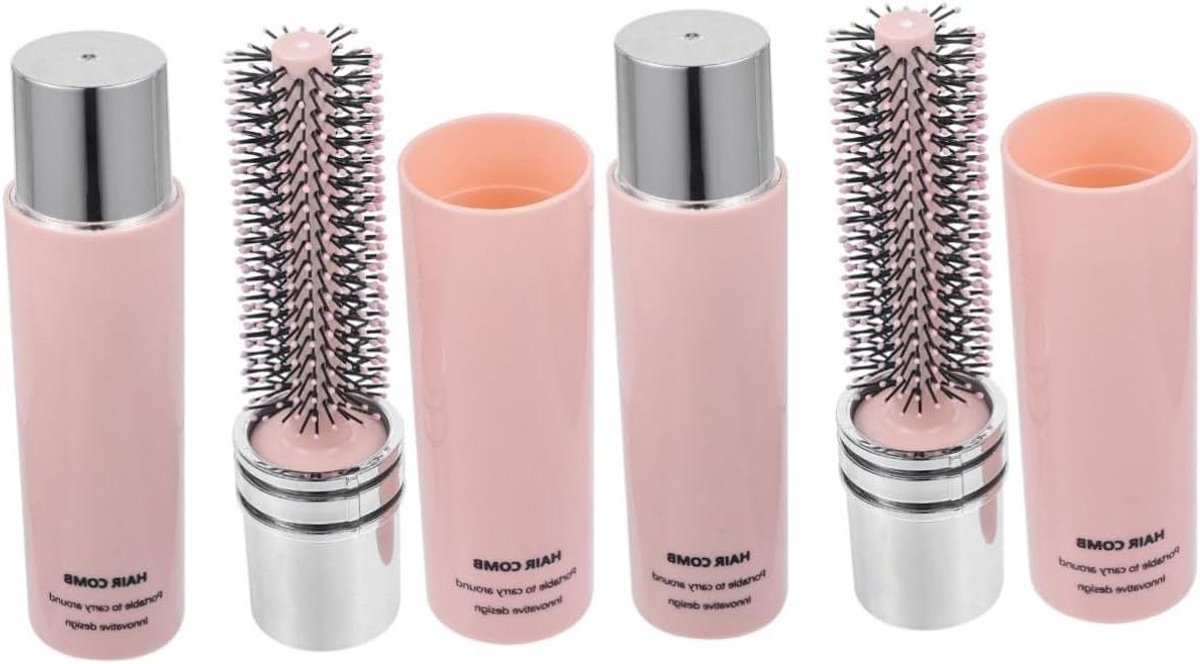 Krulborstel Set - Styling Roller Borstels - Haar Stijlen - Anti-statisch Ontwerp - 4 Stuks - Roze
