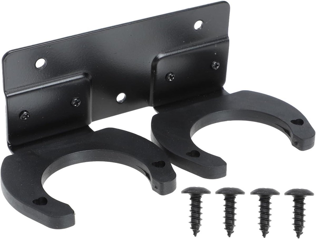 Microfoon Hanger - Muur Clip - Apparatuur Ophangen - Dubbele Sleuf Ontwerp - 15.8 cm - Zwart